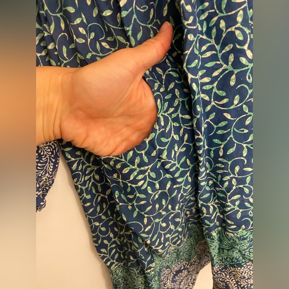 Natalie Martin Nico Patterned Silk A Line Dress Blue Size Small - Picture 4 of 8